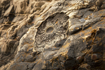 A rock with a flower-like shape on it