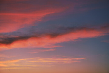 A sunset. Heaven, orange sky Sun rays Wallpaper