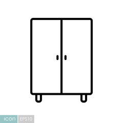 Cupboard vector icon. Furniture sign