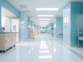 Blurred hospital and clinic interiors provide versatile backgrounds