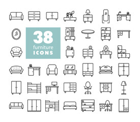 Simple set of Furniture vector icon