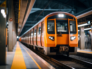 Naklejka premium Bangkok train blurs, serving as a background scene