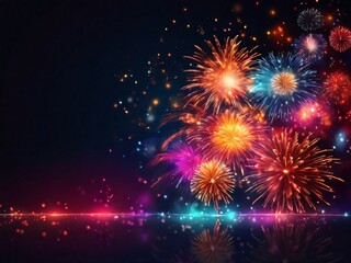 Naklejka premium fireworks in the night sky