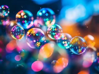 Colorful bubble bokeh background, adding a whimsical touch