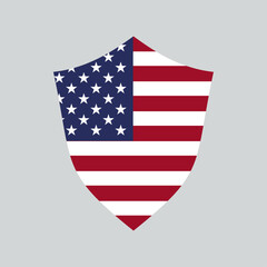 United States Flag in Shield Shape Frame