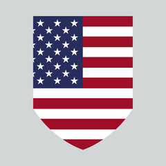 Fototapeta premium United States Flag in Shield Shape Frame