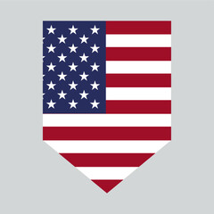 Fototapeta premium United States Flag in Shield Shape Frame