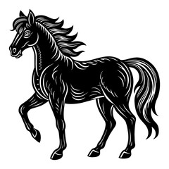 Obraz premium Horse. Pets. Farm. Domestic Animals. Doodle style.