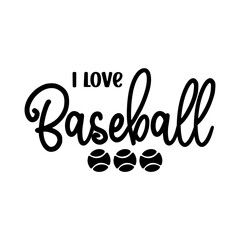 I Love Baseball SVG