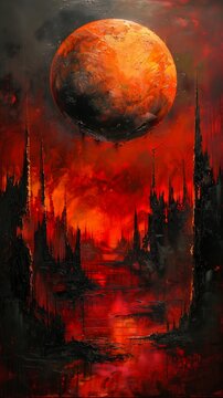 red planet sky black metal band hell necro orb destroying city molten post xiii warm rendition overlord standing nether