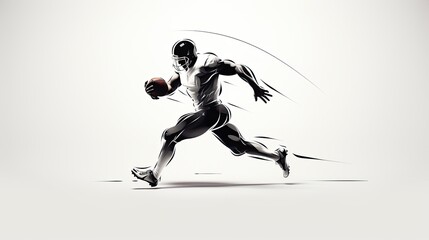 soccer soccer player in action isolated white background, black outline - Powered by Adobe