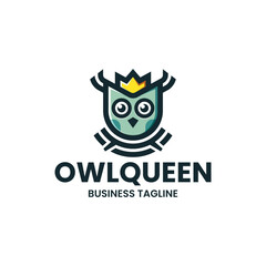 owl queen logo vector