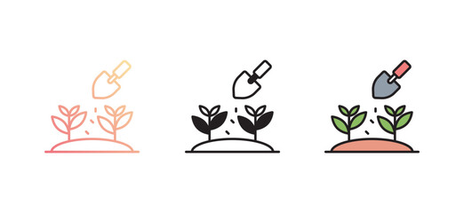 Planting icon design with white background stock illustration