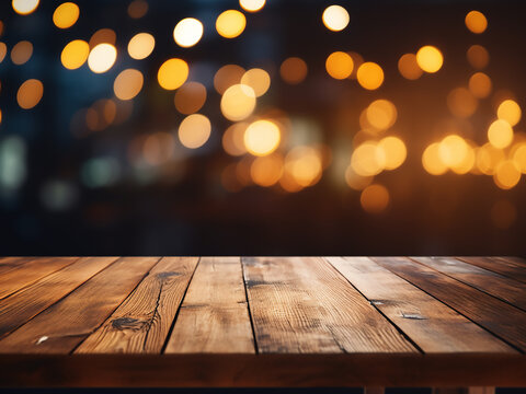 Soft focus highlights the simplicity of a wooden table