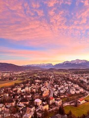 Naklejka premium Salzburg sunset view 