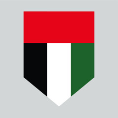 United Arab Emirates Flag in Shield Shape