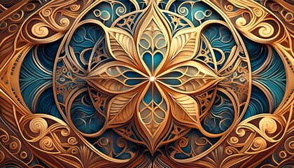 Geometric Elegance: Ornate Patterns in Inlaid Style