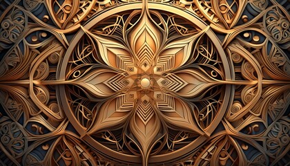 Inlaid Opulence: Ornate Geometric Designs in Artistic Style