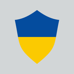 Ukraine Flag in Shield Shape Frame