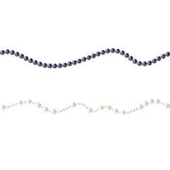 Pearls. Beads. Jewelry. Beautiful vector background. Black Pearl.