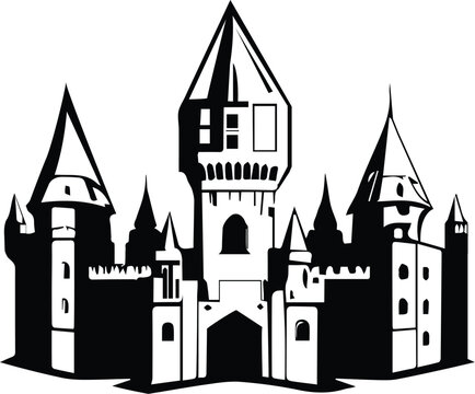 Enchanting Disney Castle -Magical Black Background