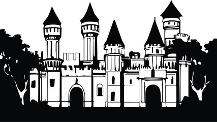 Enchanting Disney Castle -Magical Black Background