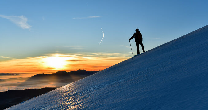 Snowy Mountain Peak Sunrise Victory