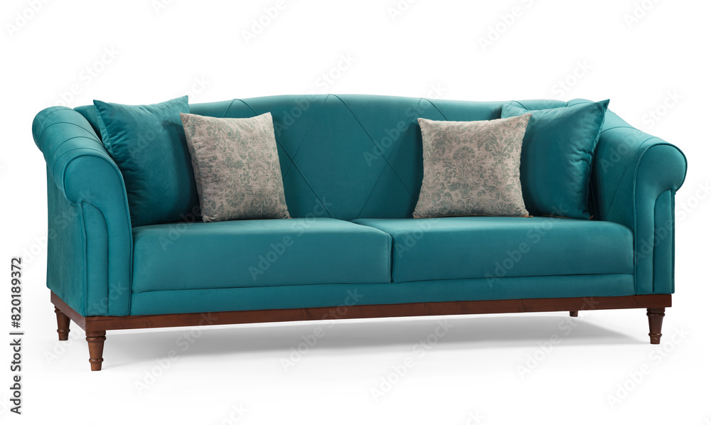 Wall mural sofa isolated on white background . corner view