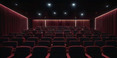 Illustrative photo of a cinema with a white screen