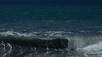 Landscape with blue ocean waves