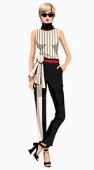 Portrait of a styled professional model. Theme: beauty, fashion catwalk