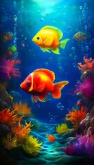 Naklejka premium Abstraktion des Aquariums. Hintergrund für das Design 3.