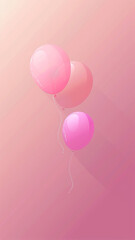 Two pink balloons with transparent effect - A pair of balloons with a transparent look over a diagonal gradient, evoking feelings of lightness and joy