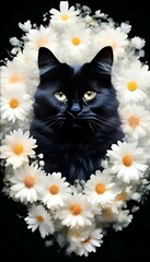 Abstraktion Schwarze Katze. Hintergrund f&uuml;r das Design 1.