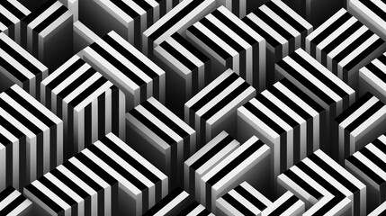 Abstract Image, Geometric Blocks, Black and White, Pattern Style Texture, Wallpaper, Background, Cell Phone and Smartphone Cover, Computer Screen, Cell Phone and Smartphone Screen, 16:9 Format - PNG