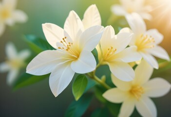 Jasmine flower closeup Realistic Light understand with summer season flower concept