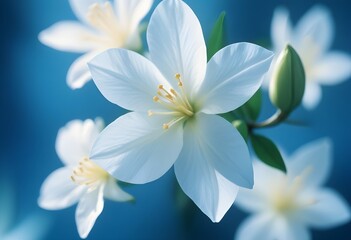 Jasmine flower closeup Realistic Light understand with summer season flower concept