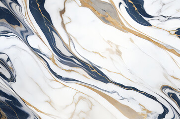 Luxurious Marble Texture with Blue Veins and Gold Accents.
Elegant high-resolution image of white marble with striking blue veins and shimmering gold accents, perfect for luxury design backgrounds, ho