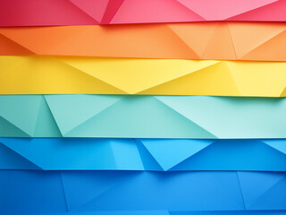 Colorful geometric paper backdrop celebrates LGBTQ rights and freedom