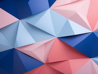 Obraz premium Geometric paper design highlights popular blue and pink shades