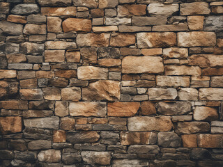 Obraz premium Weathered stones and bricks form an ancient wall