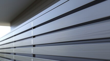 Ultra-Modern Parapet Wall in Matte Grey with Horizontal Line Details