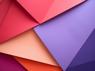 Fototapeta premium The juxtaposition of red and blue color papers in a flat geometric arrangement
