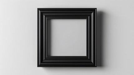 A black photo frame isolated on transparent background
