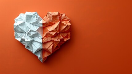 3d red heart created by ai on a solid colored background in a generative illustration