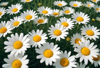 Daisies flower closeup Realistic Light with summer season flower concept