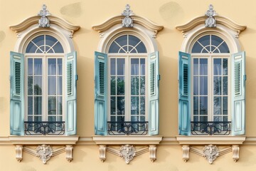 old window with shutters