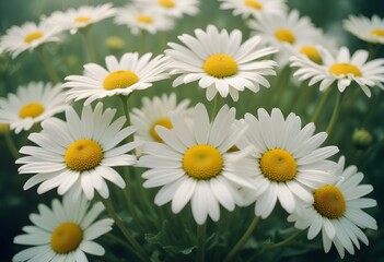 Obraz premium Daisies flower closeup Realistic Light with summer season flower concept
