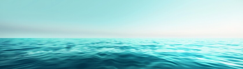 Obraz premium Ocean gradient from deep blue to light turquoise, minimalistic design, smooth texture, high resolution, peaceful and calming, digital illustration