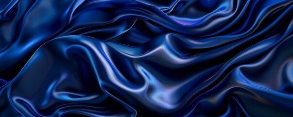Obraz premium Smooth silk texture, deep blue color, high gloss, flowing and elegant, soft lighting, digital art